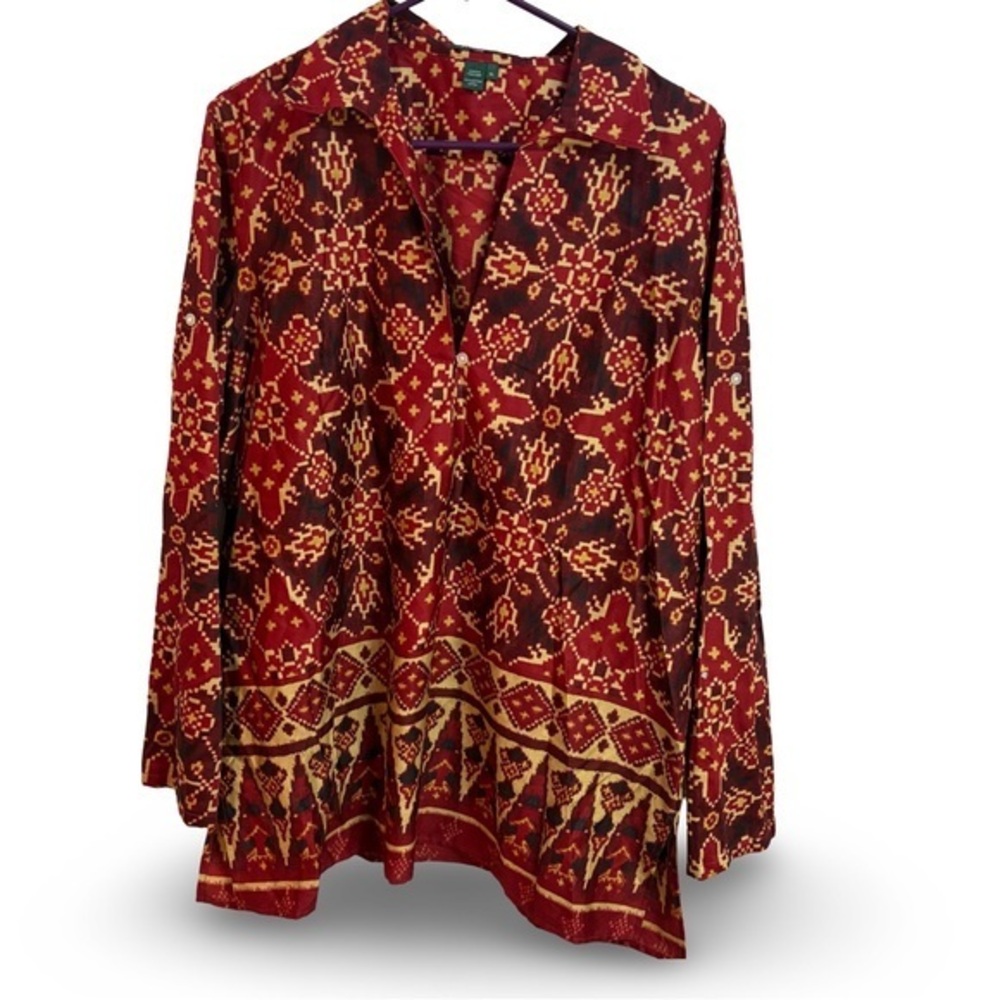 Lauren Ralph Lauren southwest print tunic cotton top NWT